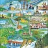 Larsen Rahmen-Puzzle, 75 Teile, 36x28 Cm, Karte Rhein