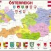 Larsen Rahmen-Puzzle, 70 Teile, 36x28 Cm, Karte Österreich (politisch)