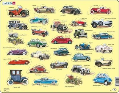 Larsen Rahmen-Puzzle, 30 Teile, 36x28 Cm, Oldtimer Auto 1 Larsen Rahmen-Puzzle, 30 Teile, 36x28 Cm, Oldtimer Auto