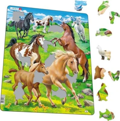 Larsen Rahmen-Puzzle, 65 Teile, 36x28 Cm, Pferde 2 Larsen Rahmen-Puzzle, 65 Teile, 36x28 Cm, Pferde – Bild 2