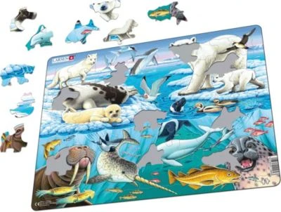 Larsen Rahmen-Puzzle, 75 Teile, 36x28 Cm, Tiere Der Arktis 2 Larsen Rahmen-Puzzle, 75 Teile, 36x28 Cm, Tiere Der Arktis – Bild 2