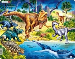Larsen Rahmen-Puzzle, 57 Teile, 36x28 Cm, Dinosaurier Aus Der Kreidezeit