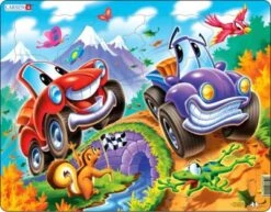 Larsen Rahmen-Puzzle, 22 Teile, 36x28 Cm, Autos