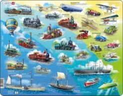 Larsen Rahmen-Puzzle, 54 Teile, 36x28 Cm, Historische Fahrzeuge