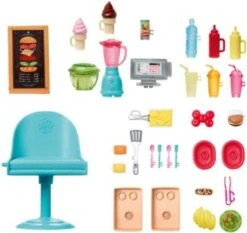 Barbie® Food-Truck Spielset Aufklappbar, über 30 Teile Puppen-Zubehör -Billiges Spielzeug Geschäft 15653343 04