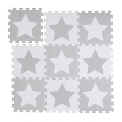 Relaxdays 9 X Puzzlematte Sterne Weiß-grau 1 Relaxdays 9 X Puzzlematte Sterne Weiß-grau