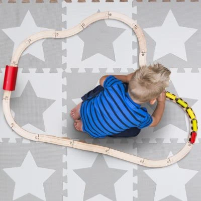 Relaxdays 9 X Puzzlematte Sterne Weiß-grau 3 Relaxdays 9 X Puzzlematte Sterne Weiß-grau – Bild 3