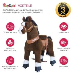 PonyCycle Kinder Reittiere Mister Ed Pferd Braun Medium Mit Sound - 3 Jahre Garantie -Billiges Spielzeug Geschäft 16707248 03