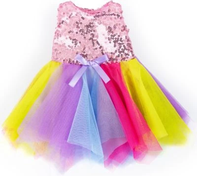 BAYER Pailletten-Kleid Für Puppen 40-46 Cm, Rosa/gelb 1 BAYER Pailletten-Kleid Für Puppen 40-46 Cm, Rosa/gelb