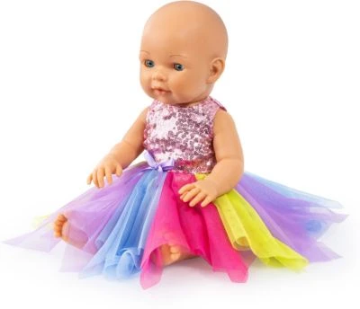 BAYER Pailletten-Kleid Für Puppen 40-46 Cm, Rosa/gelb 3 BAYER Pailletten-Kleid Für Puppen 40-46 Cm, Rosa/gelb – Bild 3