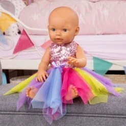 BAYER Pailletten-Kleid Für Puppen 40-46 Cm, Rosa/gelb 9 BAYER Pailletten-Kleid Für Puppen 40-46 Cm, Rosa/gelb -Billiges Spielzeug Geschäft 16933576 05
