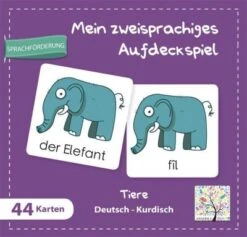 Schulbuchverlag Anadolu Mein Zweisprachiges Aufdeckspiel, Tiere, Deutsch-Kurdisch (Kinderspiel)
