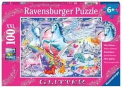 Ravensburger Puzzle, 100 Teile XXL, 49x36 Cm, Mit Glitzer, Die Schönsten Einhörner