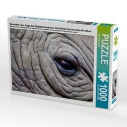 CALVENDO® Puzzle CALVENDO Puzzle November: Das Auge Des Spitzmaulnashorns. Nashörner Können Schlecht Sehen. - 1000 Teile Foto-Puzzle Für Glückliche Stunden