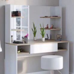 Vicco Schminktisch DAENERYS Weiß-Sonoma Frisiertisch Frisierkommode Spiegel Hocker -Billiges Spielzeug Geschäft 19335399 05