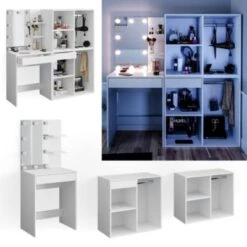 Vicco Schminktisch Frisiertisch Kommode Isabelle LED-Beleuchtung Beistellschrank 8 Vicco Schminktisch Frisiertisch Kommode Isabelle LED-Beleuchtung Beistellschrank -Billiges Spielzeug Geschäft 19337365 03