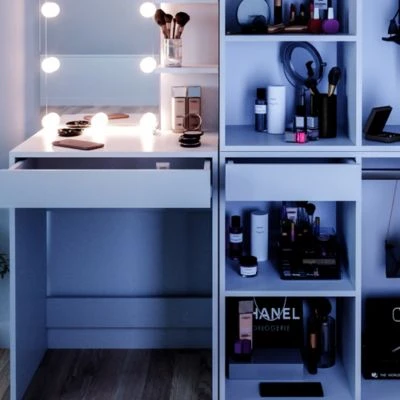 Vicco Schminktisch Frisiertisch Kommode Isabelle LED-Beleuchtung Beistellschrank 5 Vicco Schminktisch Frisiertisch Kommode Isabelle LED-Beleuchtung Beistellschrank – Bild 5