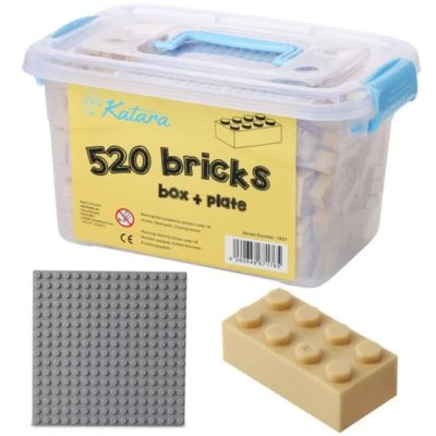 Katara Bausteine Box-Set Mit 520 Steinen + Platte + Box, 100% Kompatibel LEGO®, Sluban, Papimax, Q-Bricks Und Mehr Steckbausteine 1 Katara Bausteine Box-Set Mit 520 Steinen + Platte + Box, 100% Kompatibel LEGO®, Sluban, Papimax, Q-Bricks Und Mehr Steckbausteine