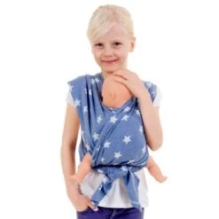 Hoppediz Puppenzubehör Puppentragetuch Blau Mit Sternen