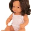 Miniland Babypuppe Mädchen, Braunhaarig, 38 Cm