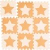 Relaxdays 9 X Puzzlematte Sterne Orange-beige