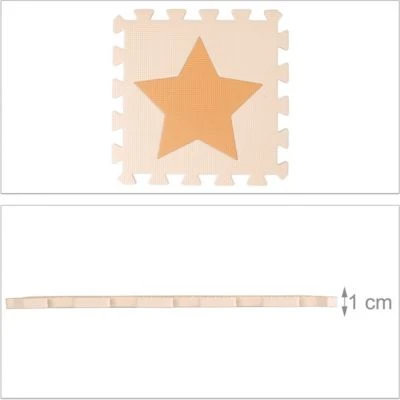 Relaxdays 9 X Puzzlematte Sterne Orange-beige 5 Relaxdays 9 X Puzzlematte Sterne Orange-beige – Bild 5