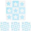 Relaxdays 36 X Puzzlematte Sterne Weiß-blau