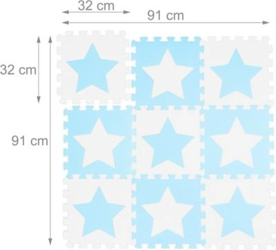 Relaxdays 36 X Puzzlematte Sterne Weiß-blau 4 Relaxdays 36 X Puzzlematte Sterne Weiß-blau – Bild 4