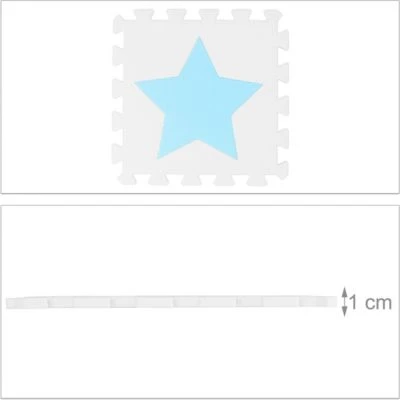 Relaxdays 36 X Puzzlematte Sterne Weiß-blau 5 Relaxdays 36 X Puzzlematte Sterne Weiß-blau – Bild 5