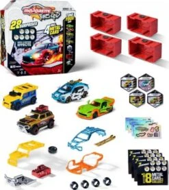 Majorette Tune Ups Series 2 - 4er Set Mit 28 Überraschungen, Spielzeugautos Aus Metall Zum Tunen, 4 Von 18 Autos Zum Sammeln Im Überraschungspack