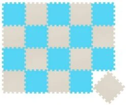 LittleTom Puzzlematte Kombi Hellblau Beige 16795 + 16790 18 Teile
