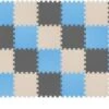 LittleTom Puzzlematte Kombi Grau Beige Hellblau 16792 + 16795 + 16790 27 Teile