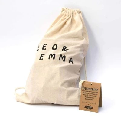 LEO & EMMA Holzspielzeug Öko Holzbausteine 54teilig In Schönem Baumwollbeutel 3 LEO & EMMA Holzspielzeug Öko Holzbausteine 54teilig In Schönem Baumwollbeutel – Bild 3