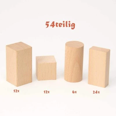 LEO & EMMA Holzspielzeug Öko Holzbausteine 54teilig In Schönem Baumwollbeutel 4 LEO & EMMA Holzspielzeug Öko Holzbausteine 54teilig In Schönem Baumwollbeutel – Bild 4