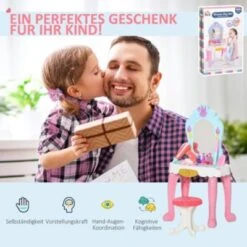 HOMCOM Kinderfrisiertisch-Set Mit Hocker Und Haartrockner -Billiges Spielzeug Geschäft 24237368 06