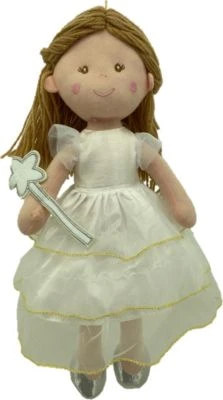 Sweety-Toys 13326 Stoffpuppe Fee Mit Weissem Kleid, 40 Cm