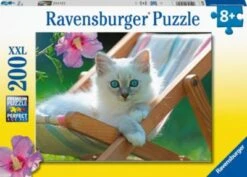 Ravensburger Kinderpuzzle - Weißes Kätzchen - 200 Teile Puzzle