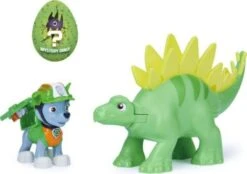 PAW Patrol Dino Rescue Rocky Hero Pup Spielfigur Im Set Mit Beweglicher Dinosaurier-Figur Und Überraschungs-Dino, Spielzeug Für Kinder Ab 3 Jahren