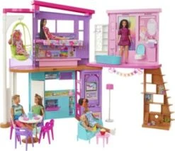 Barbie Malibu Ferien-Haus (klappbar), Puppenhaus Inkl. Möbel & Zubehör