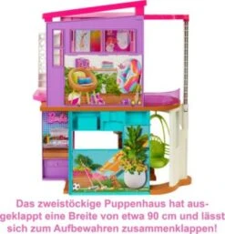 Barbie Malibu Ferien-Haus (klappbar), Puppenhaus Inkl. Möbel & Zubehör -Billiges Spielzeug Geschäft 24798446 03