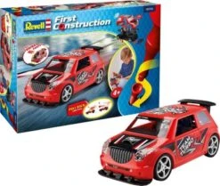 Rennwagen Mit Rückziehmotor Rallye Car, Rot , Revell First Construction, Bausatz Für Kinder Ab 4 Im Maßstab 1:20, 38 Teile, 24 Cm