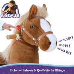 PonyCycle Kinder Reitspielzeug Braun Pferd Mit Bremsen Mit Klang Für 3-5 Jahre Kinder Reittier Tretauto -Billiges Spielzeug Geschäft 24927805 04