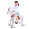 PonyCycle Kinder Reitspielzeug Weiß Einhorn Mit Bremsen Mit Klang Für 3-5 Jahre
