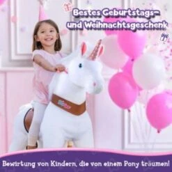 PonyCycle Kinder Reitspielzeug Weiß Einhorn Mit Bremsen Mit Klang Für 3-5 Jahre -Billiges Spielzeug Geschäft 24927813 05