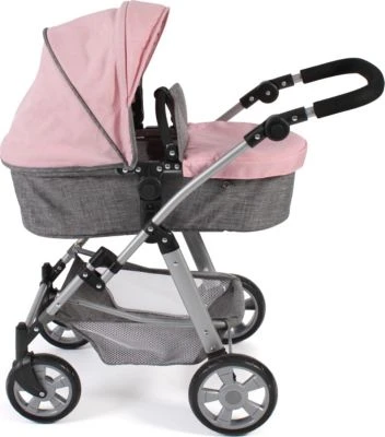 CHIC 2000 Kombi-Puppenwagen NELE, Melange Grau-rosa 2 CHIC 2000 Kombi-Puppenwagen NELE, Melange Grau-rosa – Bild 2