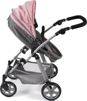 CHIC 2000 Kombi-Puppenwagen NELE, Melange Grau-rosa 6 CHIC 2000 Kombi-Puppenwagen NELE, Melange Grau-rosa – Bild 6