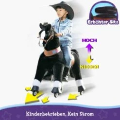 PonyCycle Quad Reitpferd Kinder Reittier Kinderfahrzeuge Kuscheltiere Aufsitz Plüsch Fohlen Schwarz Pferd Mit Bremsen Mit Klang Für Alter 7+ -Billiges Spielzeug Geschäft 25233437 05