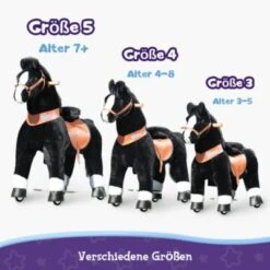 PonyCycle Quad Reitpferd Kinder Reittier Kinderfahrzeuge Kuscheltiere Aufsitz Plüsch Fohlen Schwarz Pferd Mit Bremsen Mit Klang Für Alter 7+ -Billiges Spielzeug Geschäft 25233437 06