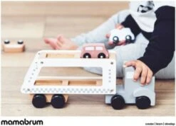 Mamabrum Autotransporter Aus Holz Mit Fahrzeugen Mit 1 Lastwagen Und 4 Holzautospielzeugen Spielzeugauto -Billiges Spielzeug Geschäft 26305473 06