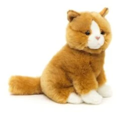 UNI-TOYS® Katze Goldbraun, Sitzend - 21 Cm (Höhe) - Plüsch-Kätzchen - Plüschtier Kuscheltiere